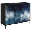 vidaXL Serviesskap RAALTE Svart eik 102 x 33 x 76 cm Konstruert tre
