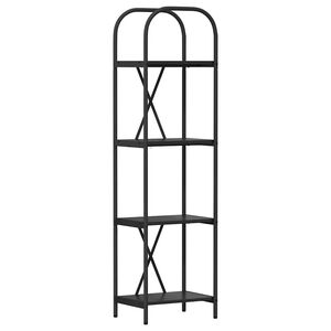 vidaXL Bokhylle 4 niv&aring;er 40 x 30 x 146 cm Konstruert tre Svart Eik