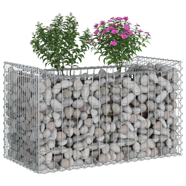 vidaXL Gabion hevet seng s&oslash;lv 50 x 100 x 60 cm Galvanisert St&aring;l