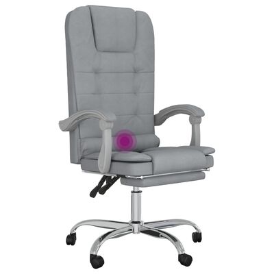 vidaXL Massasjestol liggende lysegrå stoff