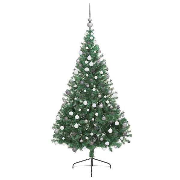 vidaXL Kunstig Forh&aring;ndsopplyst Juletre med 300 LED gr&oslash;nn 180 cm PVC