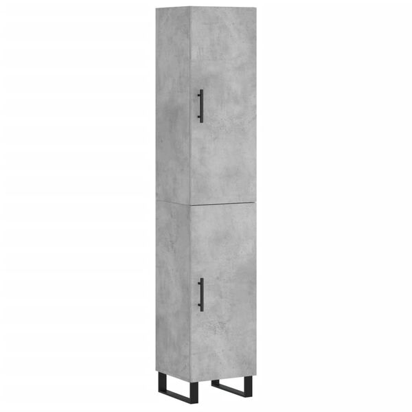 vidaXL Highboard betonggr&aring; 34,5x34x180 cm konstruert tre