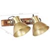 vidaXL Industriell vegglampe messing 45x25 cm E27
