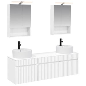 vidaXL Baderomsskapsett 5 pcs Hvit 50 x 14,5 x 70 cm Konstruert tre