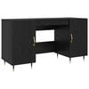 vidaXL Skrivebord Svart eik Konstruert tre 140 x 50 x 75 cm