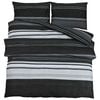 vidaXL Dynetrekksett svart stripe 140x200 cm bomull