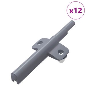 vidaXL Myk lukking demper 12 pcs Gr&aring; 125 x 47 x 15 mm PP