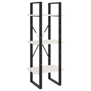 vidaXL Bokhylle 3 nivåer hvit 40x30x105 cm heltre furu