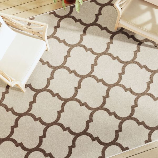 vidaXL Inne- og uteteppe kort luv flerfarget 190x300 cm sklisikkert