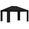 vidaXL Paviljong 4 &times; 3 m Svart Polyester og st&aring;l 190 gsm