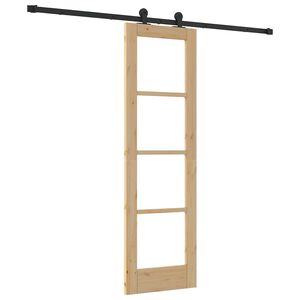 vidaXL Skyved&oslash;r ORKDAL Naturlig 61 x 198,5 cm Massivt furutre og glass