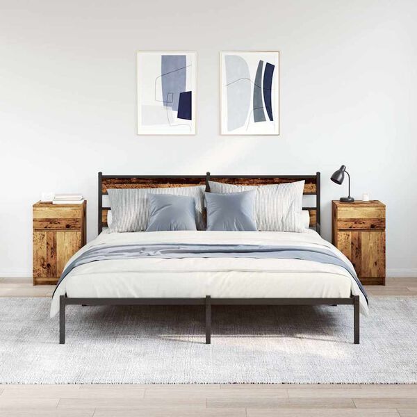 vidaXL Nattbord 2 stk gammelt tre 39x35x65 cm konstruert tre