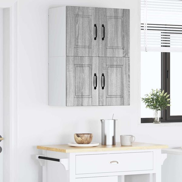 vidaXL Kj&oslash;kkenskap 2 pcs Gr&aring; Sonoma 60 x 31 x 40 cm Konstruert tre