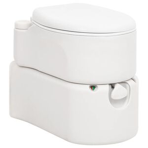 vidaXL Integrert campingtoalett hvit 24+17 L HDPE og emalje