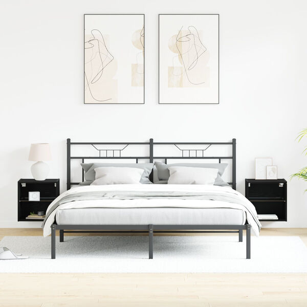 vidaXL Flytende hylle 2 pcs Svart 40 x 28,5 x 40 cm Konstruert tre