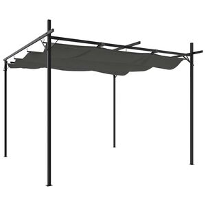 vidaXL Pergola med uttrekkbar tak antrasitt 295x292x230 cm