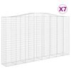 vidaXL Gabionkurver buede 7 stk 400x50x220/240 cm galvanisert jern