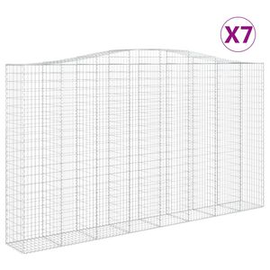 vidaXL Gabionkurver buede 7 stk 400x50x220/240 cm galvanisert jern