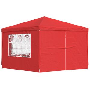 vidaXL Partytelt 300 x 300 x 255 cm R&oslash;d PE og st&aring;l