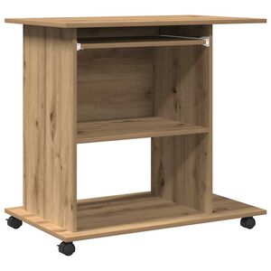 vidaXL Databord artisan eik 80x50x75 cm konstruert tre