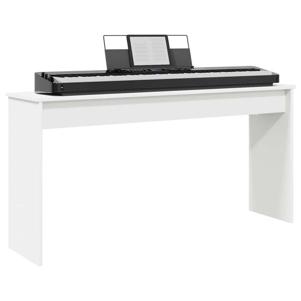 vidaXL Tastaturstativ Hvit 130 x 32 x 64 cm Konstruert tre