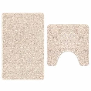 vidaXL Anti-skli baderomsmatte sett 2 stk. Krem 50 x 50 cm PP