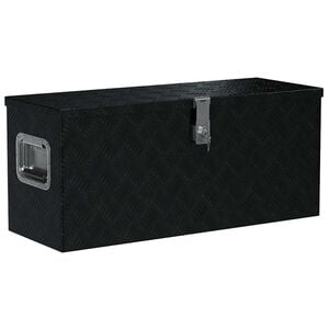 vidaXL Aluminiumskasse 80x30x35 cm svart