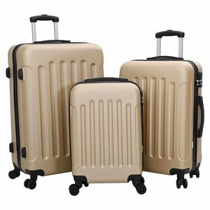 vidaXL Koffert med l&aring;s 3 stk. champagne 50 x 31 x 78 cm ABS-plast