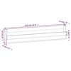 vidaXL Veggmonterte skohyller 2 stk svart 110x9x23 cm heltre furu