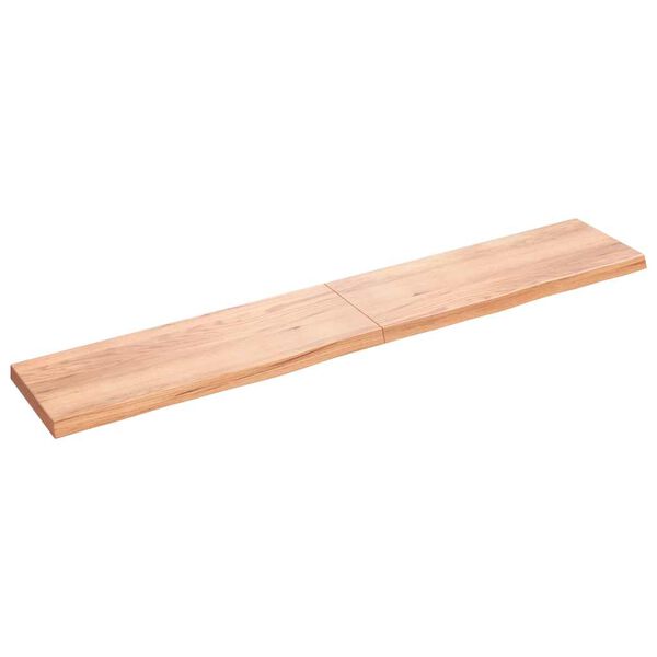 vidaXL Benkeplate til bad lysebrun 220x40x(2-6) cm behandlet heltre