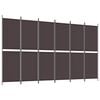 vidaXL Romdeler med 6 paneler brun 300x180 cm stoff
