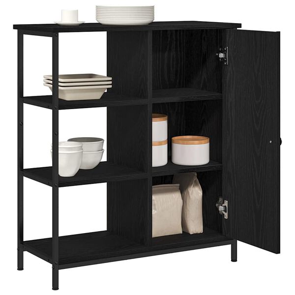 vidaXL Serviesskap Svart Eik 70 x 30 x 80 cm