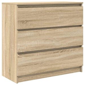vidaXL Skjenk sonoma eik 80x35x76 cm konstruert tre