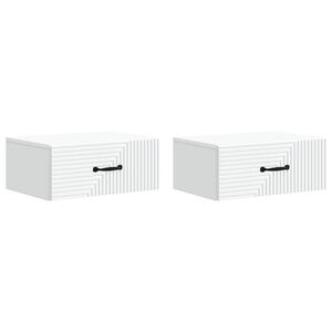 vidaXL Vegghengt Nattbord 2 pcs Hvit 49 x 34,5 x 20 cm Konstruert tre