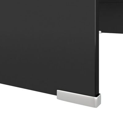 vidaXL TV-benk glass svart 70x30x13 cm
