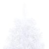 vidaXL Forh&aring;ndsbelyst kunstig halvt juletre med kulesett hvit 120 cm