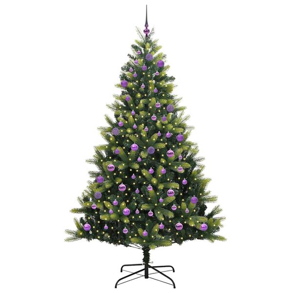 vidaXL Kunstig leddet juletre med 300 LED-lamper gr&oslash;nn 240 cm