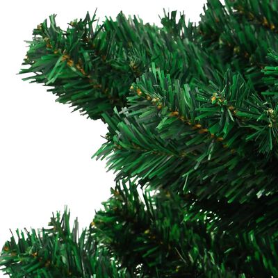 vidaXL Forhåndsbelyst virvel-juletre med potte grønn 120 cm PVC