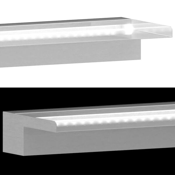 vidaXL Foss med LED rustfritt st&aring;l 110 cm