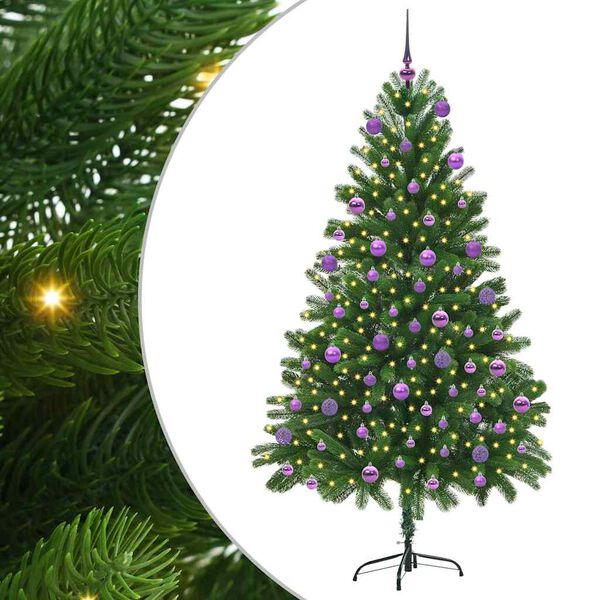 vidaXL Juletre med 300 LED med stativ grønn 180 cm PE