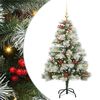 vidaXL Kunstig juletre Gr&oslash;nn og hvit 150 cm PVC og Metall og Plast