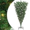 vidaXL Opp-ned kunstig forh&aring;ndsbelyst juletre med kule sett 210 cm PVC