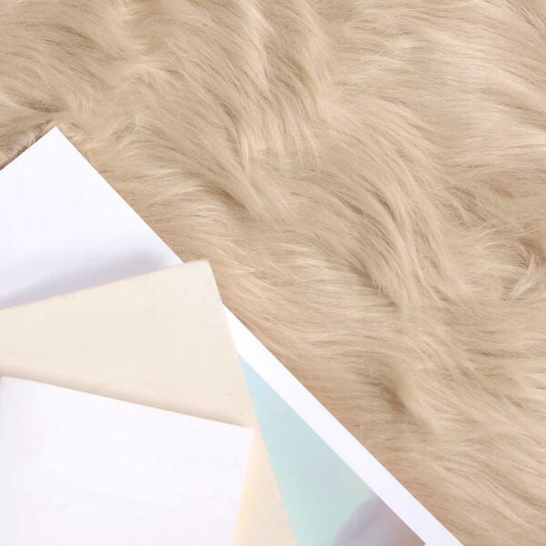 vidaXL Faux Skinnmatte Tafalla Beige 200 x 200 cm Polyester