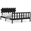 vidaXL Sengeramme med hodegavl svart King Size heltre