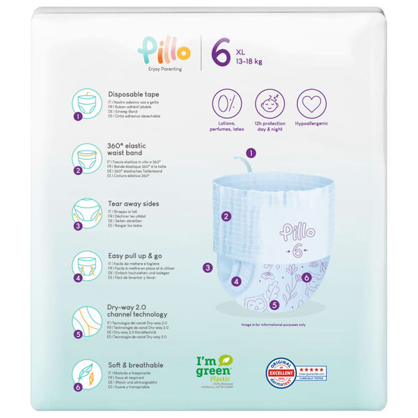 Pillo Babybleier 92 stk st&oslash;rrelse 6 (13-18 kg)