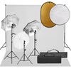 vidaXL Fotostudiosett med lyssett, bakgrunn og reflektor