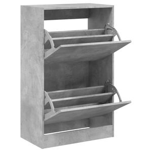 vidaXL Skoskap betonggr&aring; 60x34x96,5 cm konstruert tre