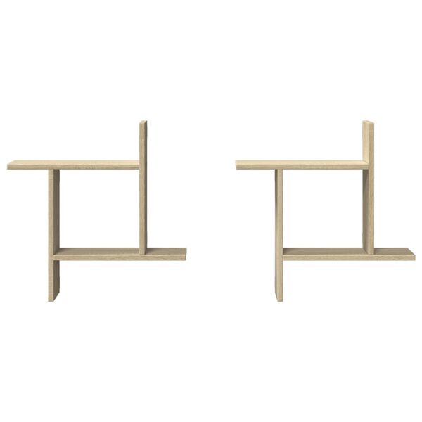 vidaXL Vegghyller 2 stk sonoma eik 50x12x50 cm konstruert tre