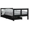 vidaXL Barnesengeramme med skuffer svart 80x160 cm heltre furu