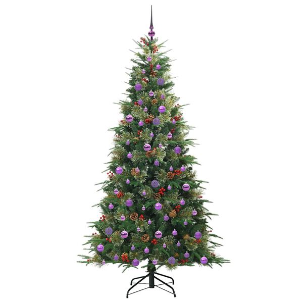 vidaXL Kunstig sammensatt juletre med 300 LED gr&oslash;nn 210 cm PE og PVC